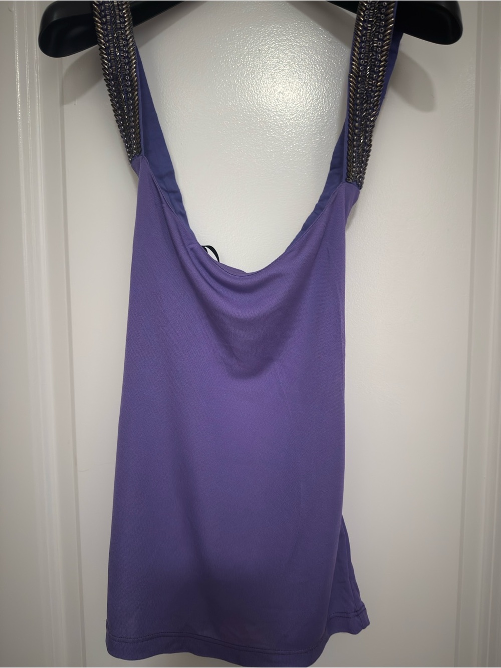 NWT Versace Jeans Purple Tank Top with Chain-Embellished Straps Size IT 40